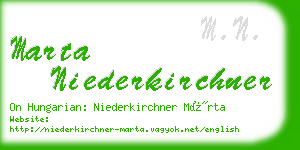 marta niederkirchner business card